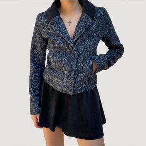 GAP Women's Dark Blue Textured Jacket